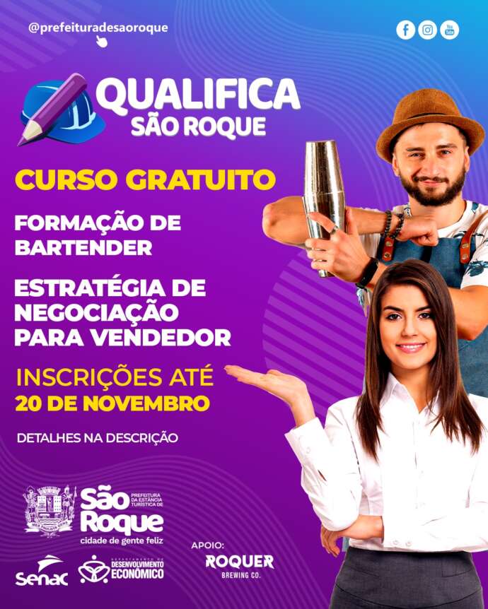 Qualifica S O Roque Traz Cursos De Bartender E Negocia O