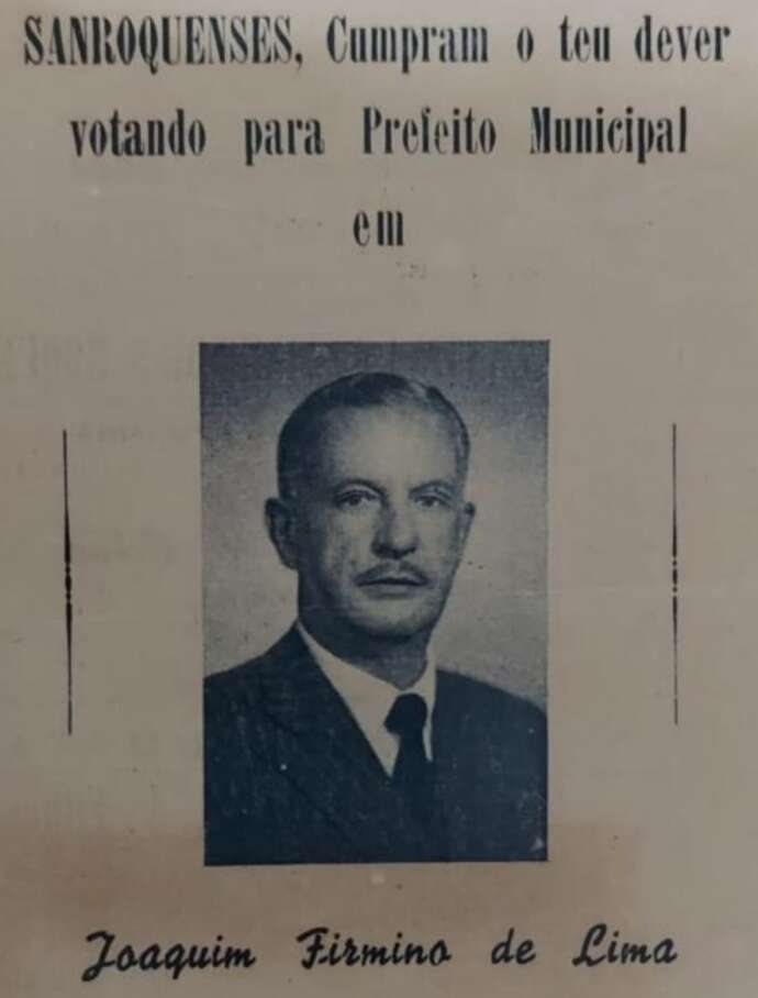 Zico Lima o primeiro prefeito de São Roque eleito com votação direta, em 1947