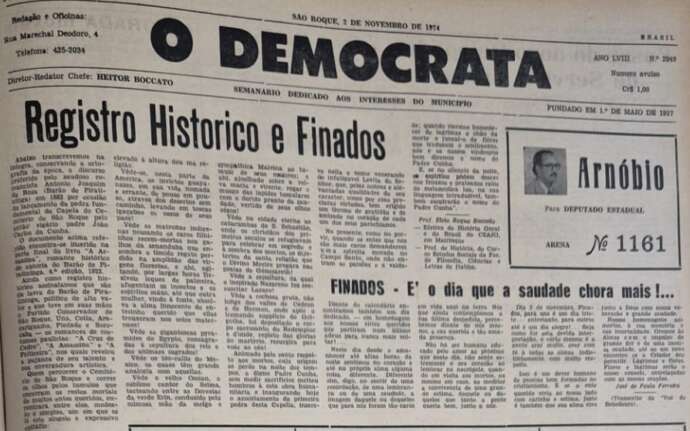 O Dia de Finados nas páginas históricas do Jornal O Democrata