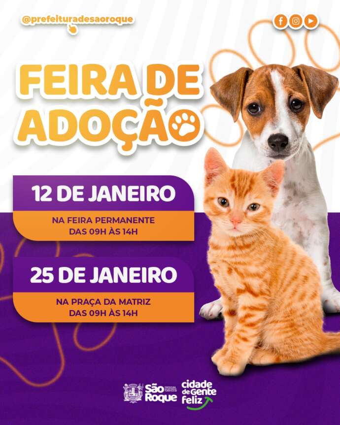 Feira de adoção de animais em São Roque: dois dias para transformar vidas