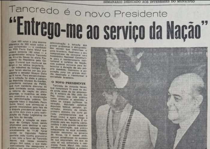 Tancredo Neves é internado horas antes da posse; o vice Sarney assume a presidência do Brasil