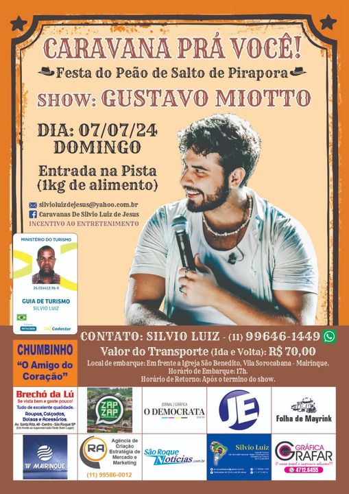 Caravana de Mairinque vai ao show de Gustavo Miotto