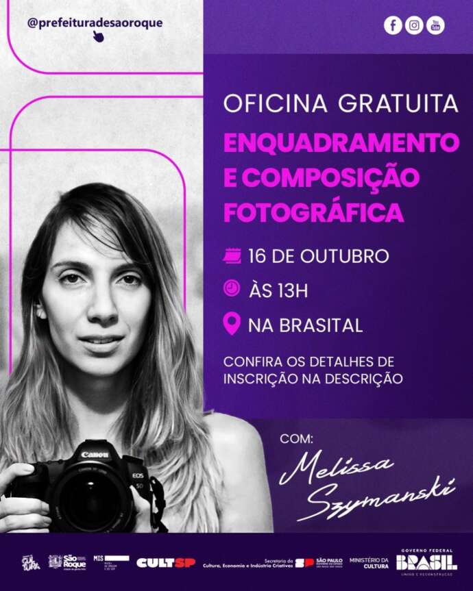 Curso de enquadramento e composição fotográfica gratuito em São Roque